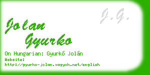 jolan gyurko business card